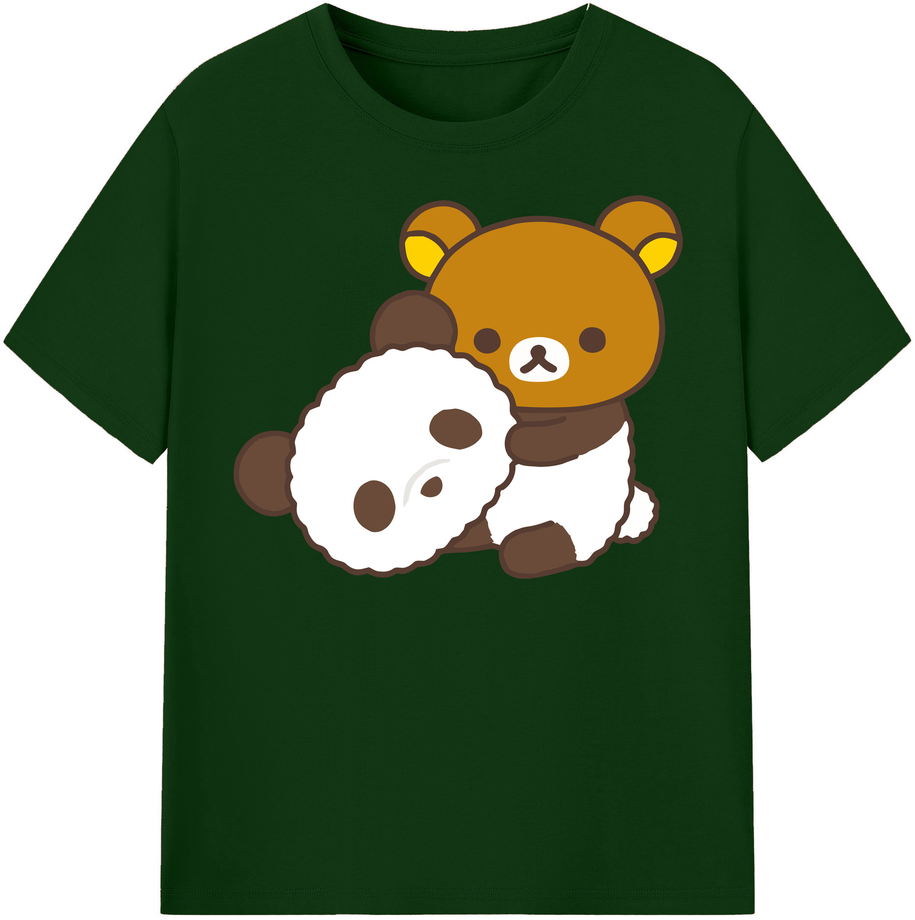 （画像用） リラックマ リラックマ キイロイトリ Rilakkuma Korilakkuma Kiiroitori 綿100％半袖Tシャツ（フロントプリント）